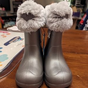 Stride rite, size 5 (toddler), silver/grey with sparkles, boot